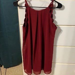 Maroon Scalloped Dress